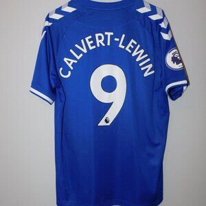 Everton Dominic Calvert Lewin soccer jersey large Hummell Premier League shirt